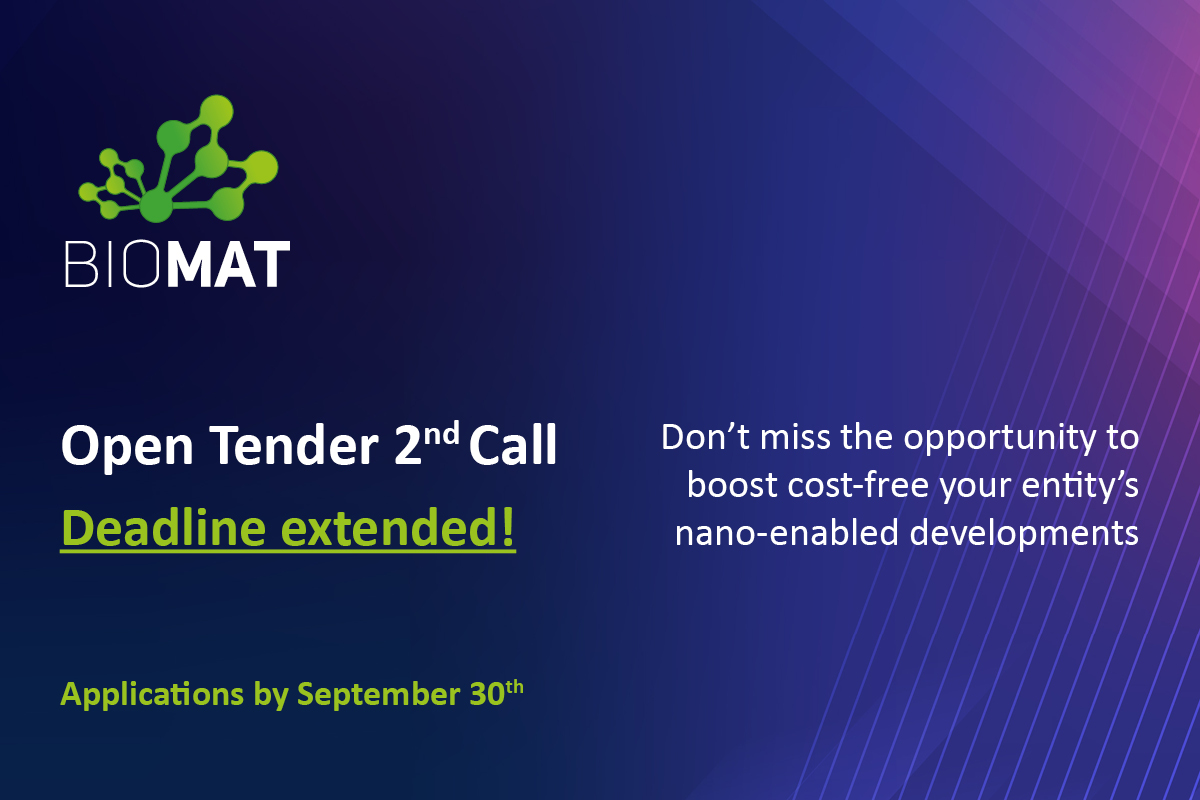 -Application deadline for BIOMAT’s Open Tender extended until the end of September
